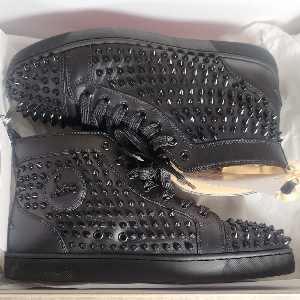 Black Studded High-Top Sneakers